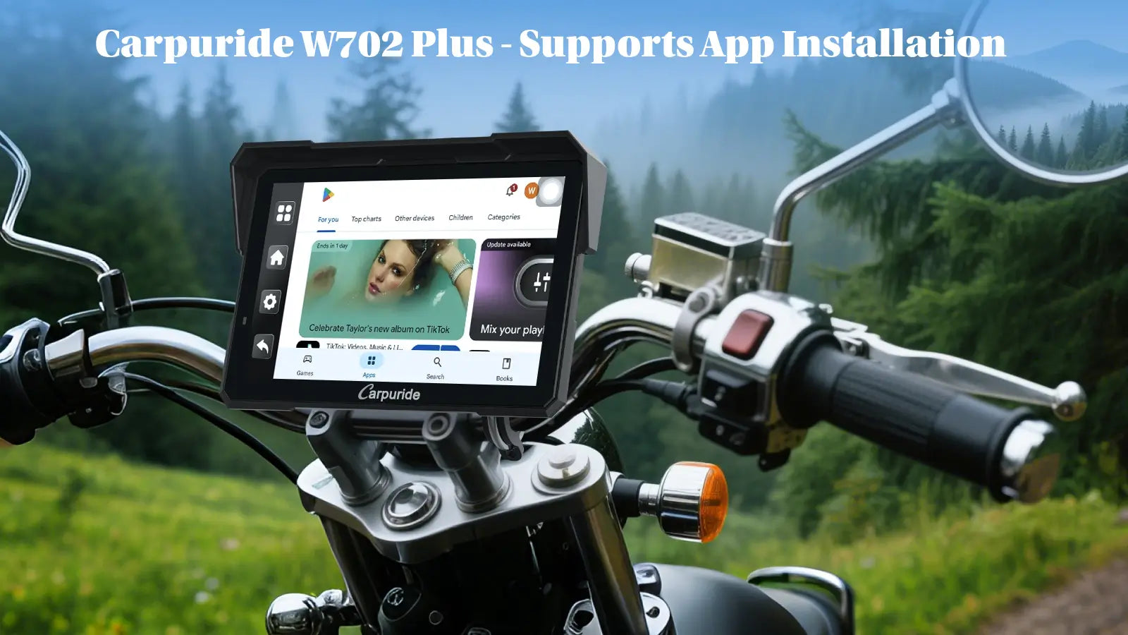 Carpuride W702 Plus: Smart Motorcycle System with App Installation