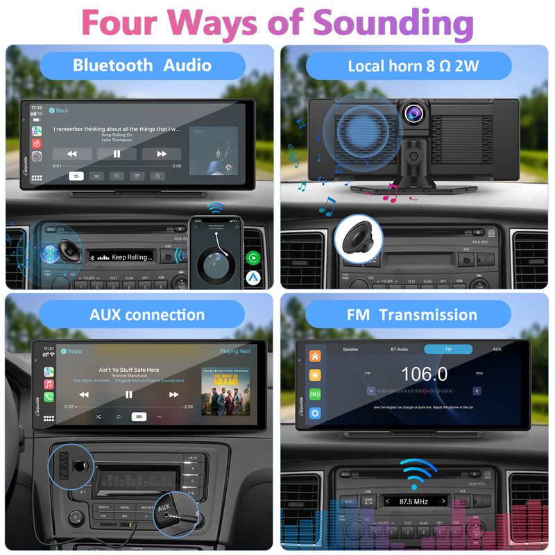 CARPURIDE W903 Portable Smart Multimedia Dashboard Console with Front Camera and DVR Function