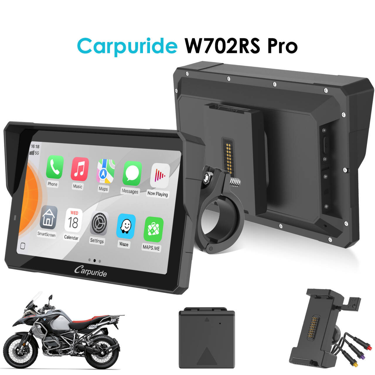 Motorcycle CarPlay System with Radar BSD, TPMS & SOS | 702RS