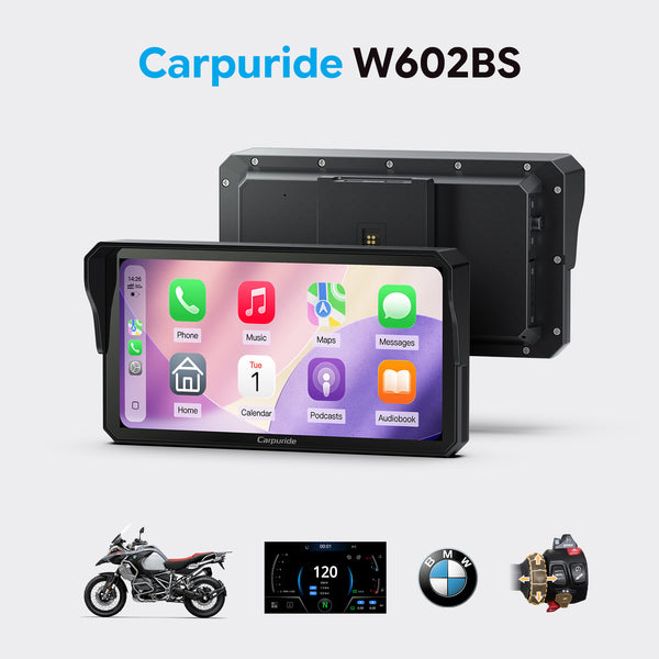 Carpuride W602BS 6" Motorcycle Stereo-Designed for BMW Motorcycle Compatible with Wonder Wheel Control