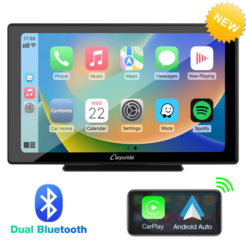 CARPURIDE W901 Pro Portable Smart Multimedia Dual Bluetooth Dashboard Console
