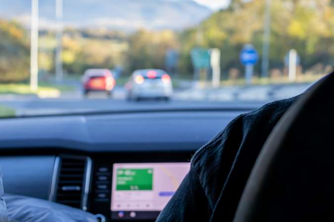 Why is Android Auto Not Working? A driver is using Android Auto for navigation