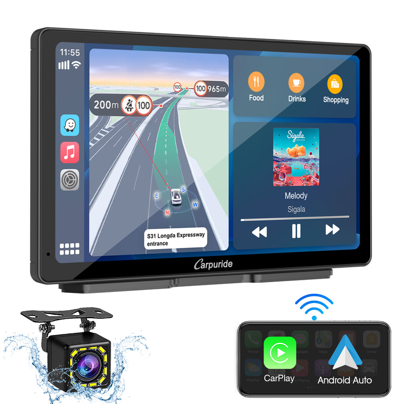 CARPURIDE C73 Portable Smart Multimedia Dashboard Console With Backup Camera