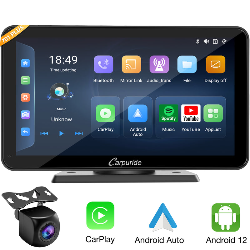 Autoradio Stereo 1 DIN Bluetooth 7 Pollici Touch Screen - Lettore MP5 Con USB/SD/AUX/FM, Vivavoce, Senza CD