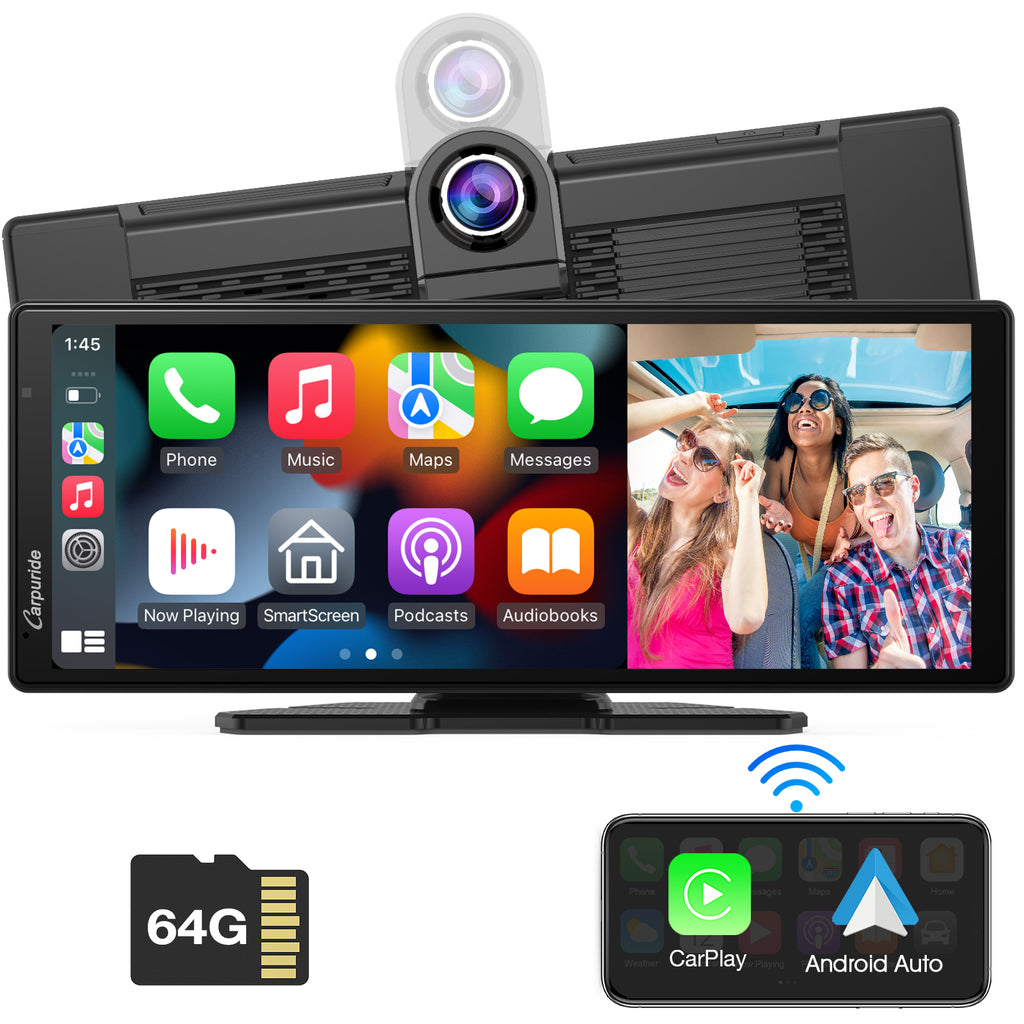 CARPURIDE W903 Portable Smart Multimedia Dashboard Console with Front