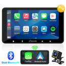 708 pro radio for cars with dual bluetooth, dashcam support carplay & android auto