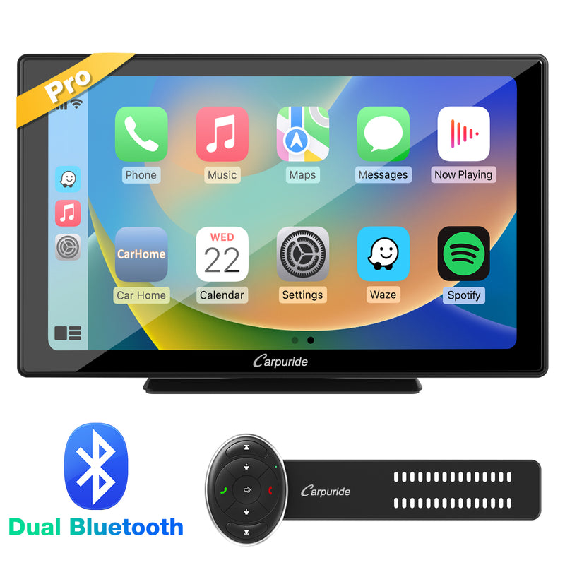 CARPURIDE W901 Pro Portable Smart Multimedia Dual Bluetooth Dashboard Console with Steering Wheel Control