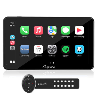CARPURIDE W701 Wireless Portable Car Stereo with Steering Wheel Contro