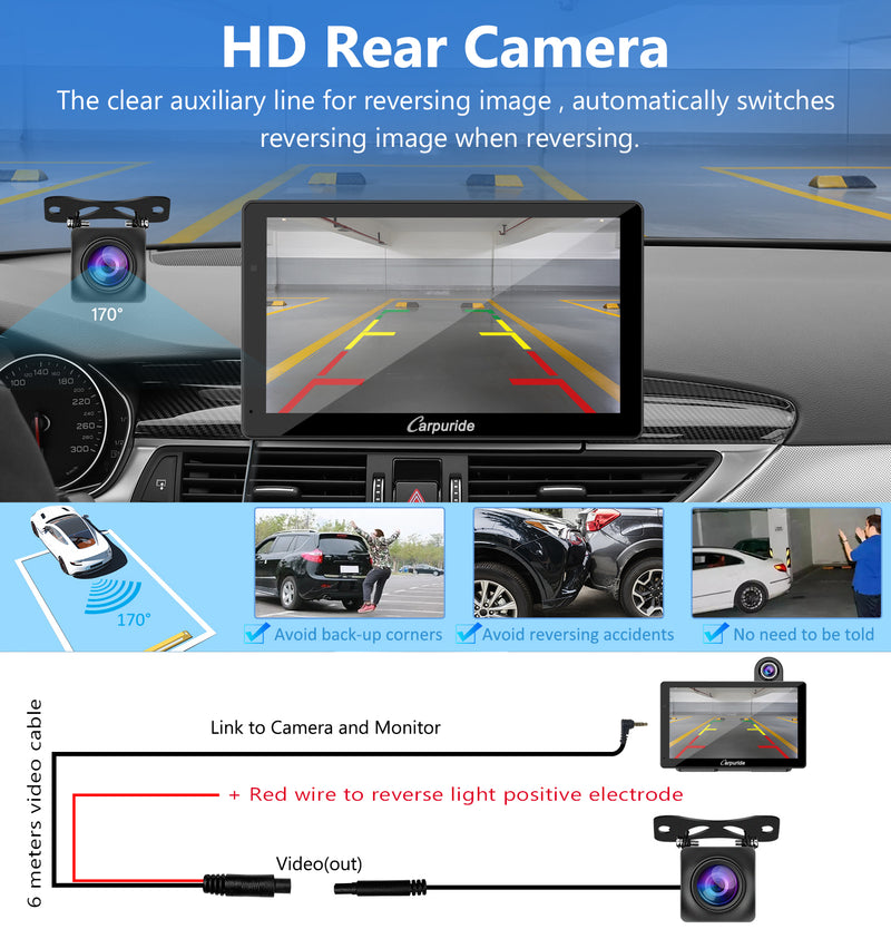 CARPURIDE W703 Portable Smart Multimedia Car Stereo with Dual Cameras and DVR Function