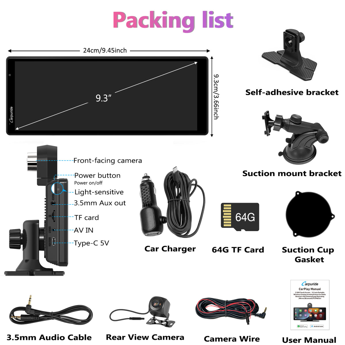 Carpuride 903-4K ディスプレイオーディオ Car Multimedia Player & Car Navigation System | Carpuride W903