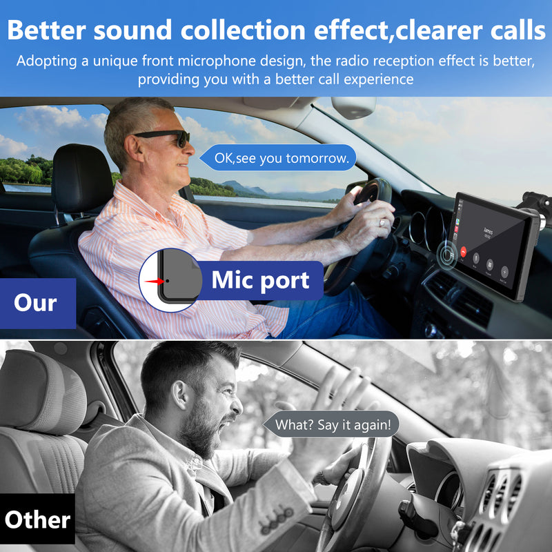 gps car portable screen adopt unique front mic to get better sound effect and clearer calls