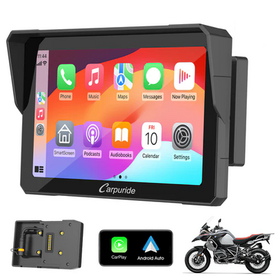 Carpuride W702B Wireless Portable Motorcycle Stereo with BMW Motorcycles Bracket