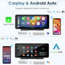 car stereo with touch screen support wired and wireless connections of carplay & android auto