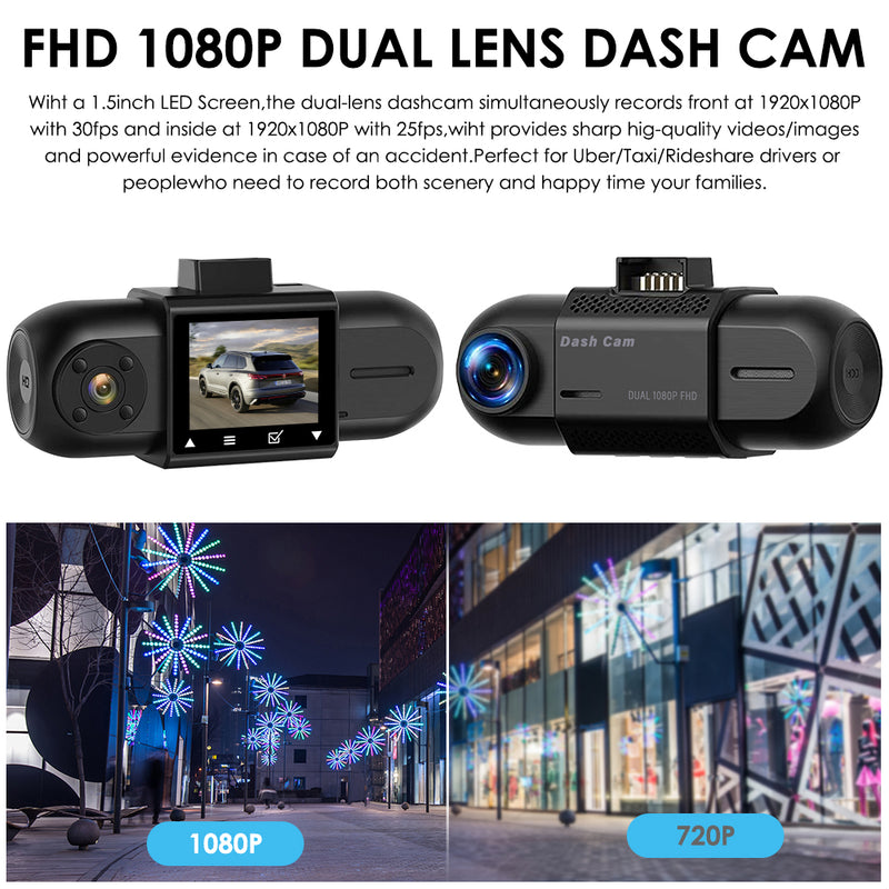 M8 Dual Lens Dash Cam Car Camera HD 1080P WIFI Video Recorder