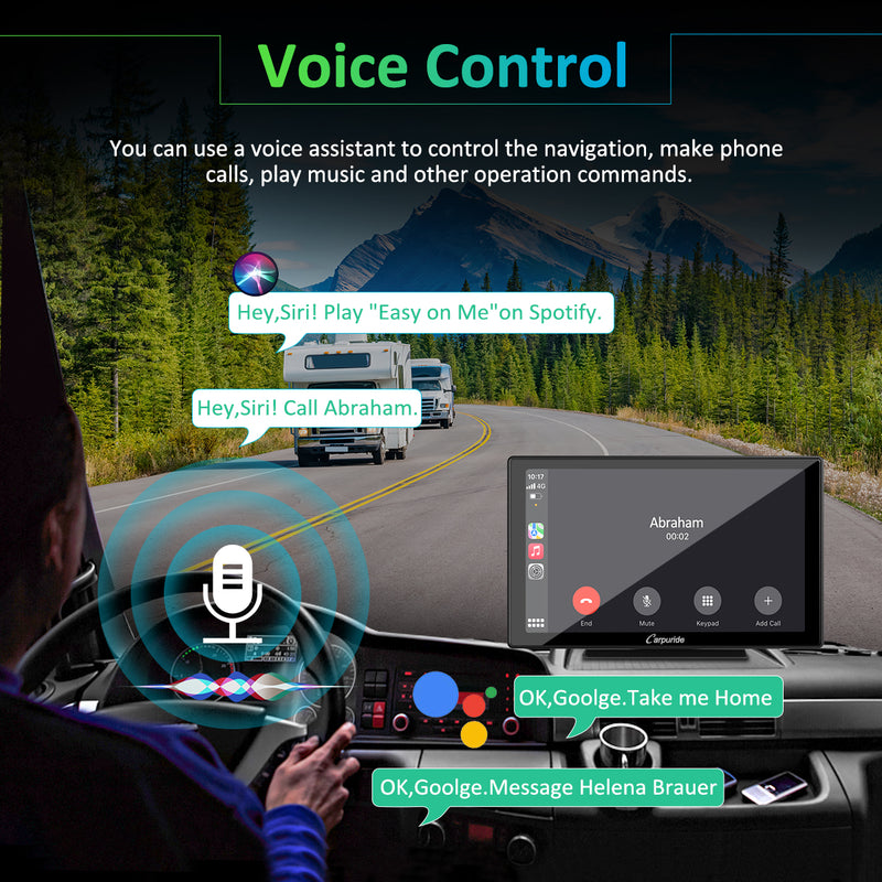 CARPURIDE W901 Pro Portable Smart Multimedia Dual Bluetooth Dashboard Console with Steering Wheel Control