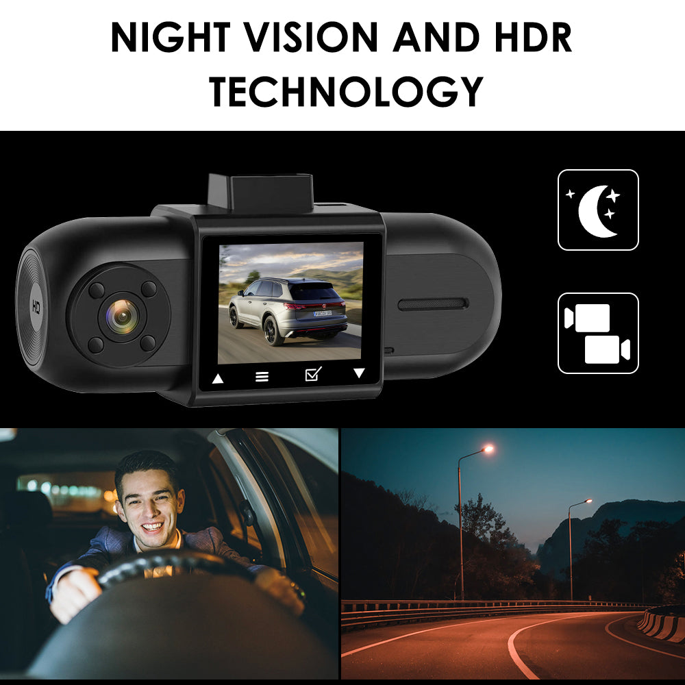 CARPURIDE M8, 1.5 Inch Led Screen, FHD 1080P Dual Lens Dash Camera