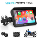 Carpuride W502Pro/ W702 Pro with TPMS Option | Wireless Portable Motorcycle Stereo Featuring Dual Bluetooth, Intercom, Compass & Barometer