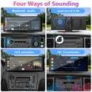 4 ways of sounding: bluetooth audio, local horn, aux connection, FM transmission
