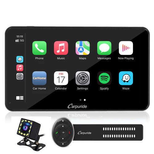 CARPURIDE W701 Car Stereo with Wireless Apple CarPlay&Android Auto, 7" IPS Touch Screen, Multimedia Bluetooth Navigation Dashboard Console with Mirror Link, Google, and Siri Assistant