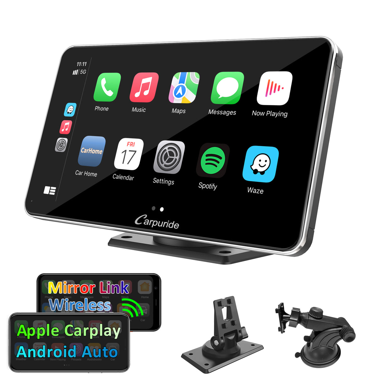 Wireless Carplay & Android Auto,Wireless Mirroring 7 Inch IPS retailer Touchscreen,KOODEA