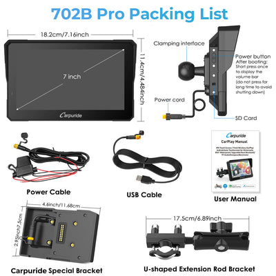 BMW Motorcycle Stereo - Carpuride W702B/W502B Pro Waterproof