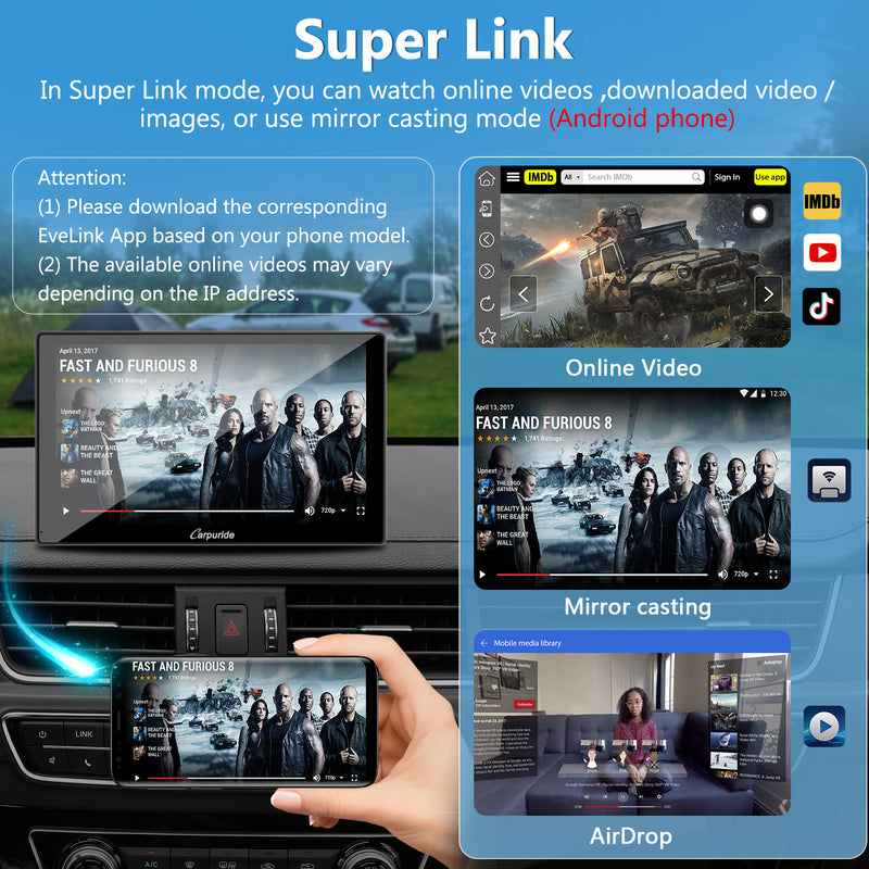 Carpuride YT09S Doppio Din Autoradio - Wireless CarPlay e Android Auto con Telecamera Posteriore, Touchscreen HD da 9, Navigazione GPS, Mirror Link, Musica Bluetooth, USB, FM, SWC Carpuride YT09S Doppio Din Autoradio - Wireless CarPlay e Android Auto con Telecamera Posteriore, Touchscreen HD da 9, Navigazione GPS, Mirror Link, Musica Bluetooth, USB, FM, SWC