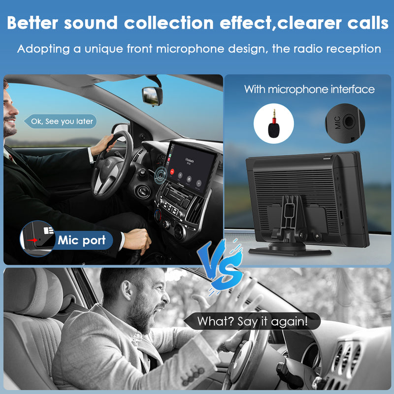 CARPURIDE W901 Plus Portable Dual Bluetooth Wireless Car Stereo, Support Install Apps