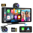 Carpuride w903 with 350 degree rotatable front camera & dash cam support carplay & android auto