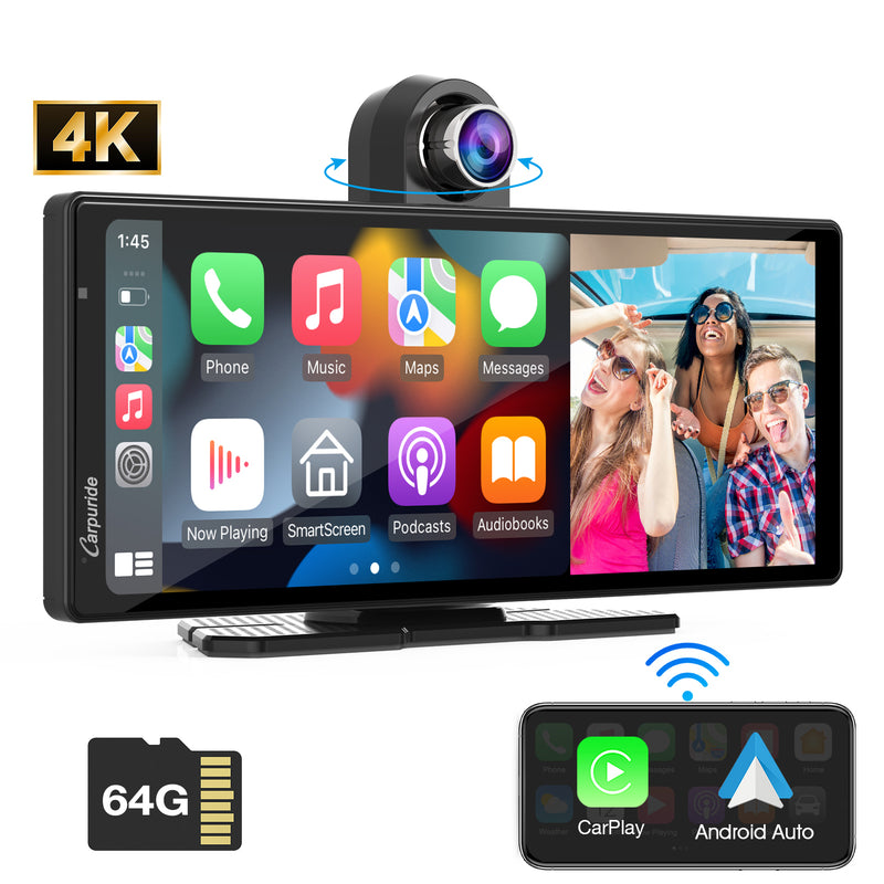 Carpuride w903 with 350 degree rotatable front camera support carplay & android auto