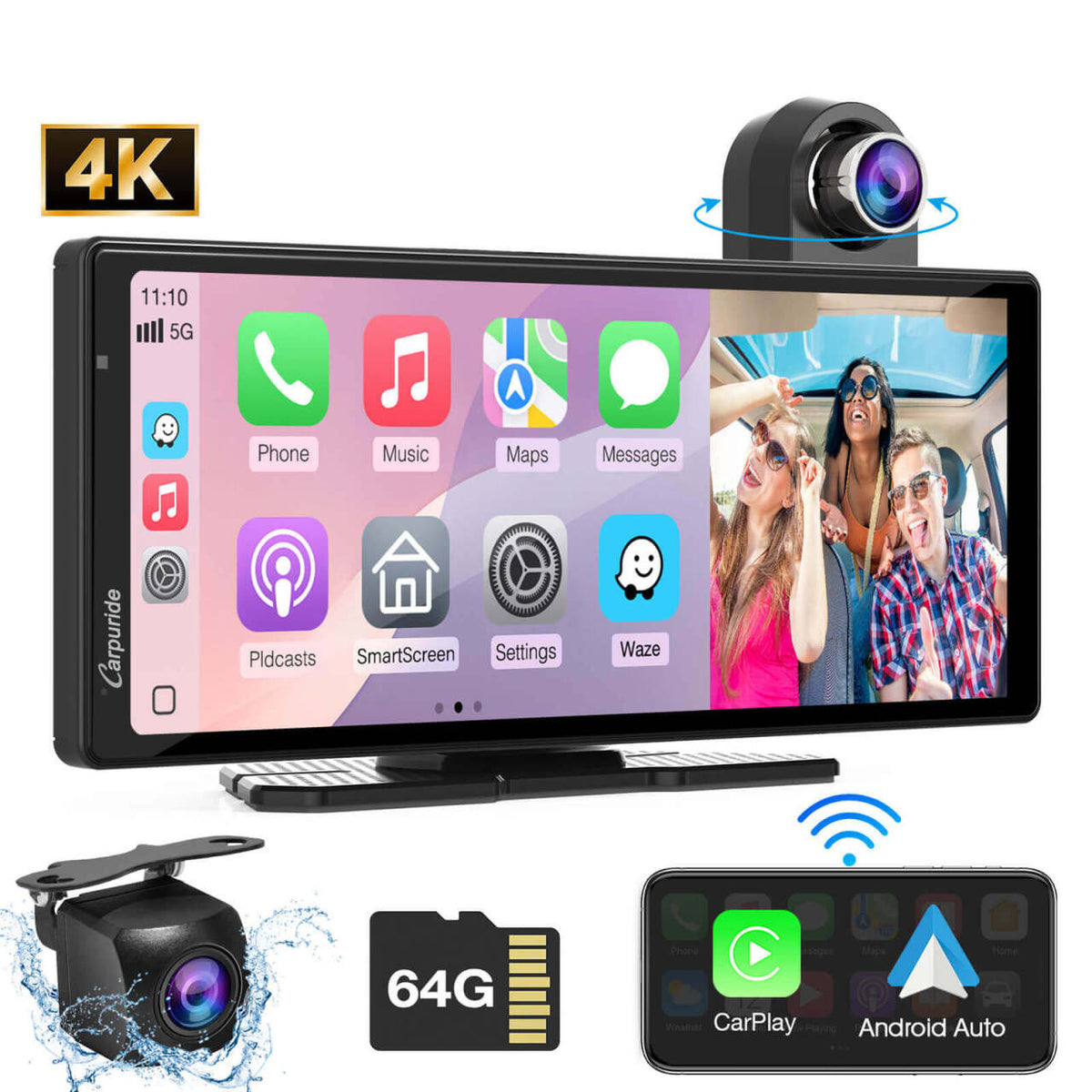 CAR SMART SCREEN 4K録画機能付き car media player & car audio and navigation & car dvr camera