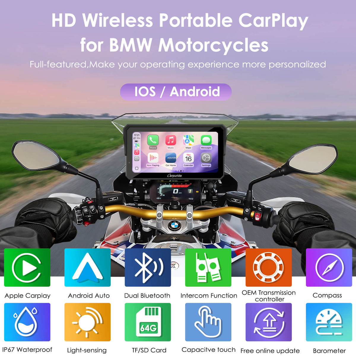 W602BS BMW Motorcycle Stereo - Wonder Wheel Control, Wireless