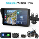 Carpuride W602 Pro Wireless Motorcycle Stereo with Optional TPMS | Dual Bluetooth Intercom, Compass & Barometer