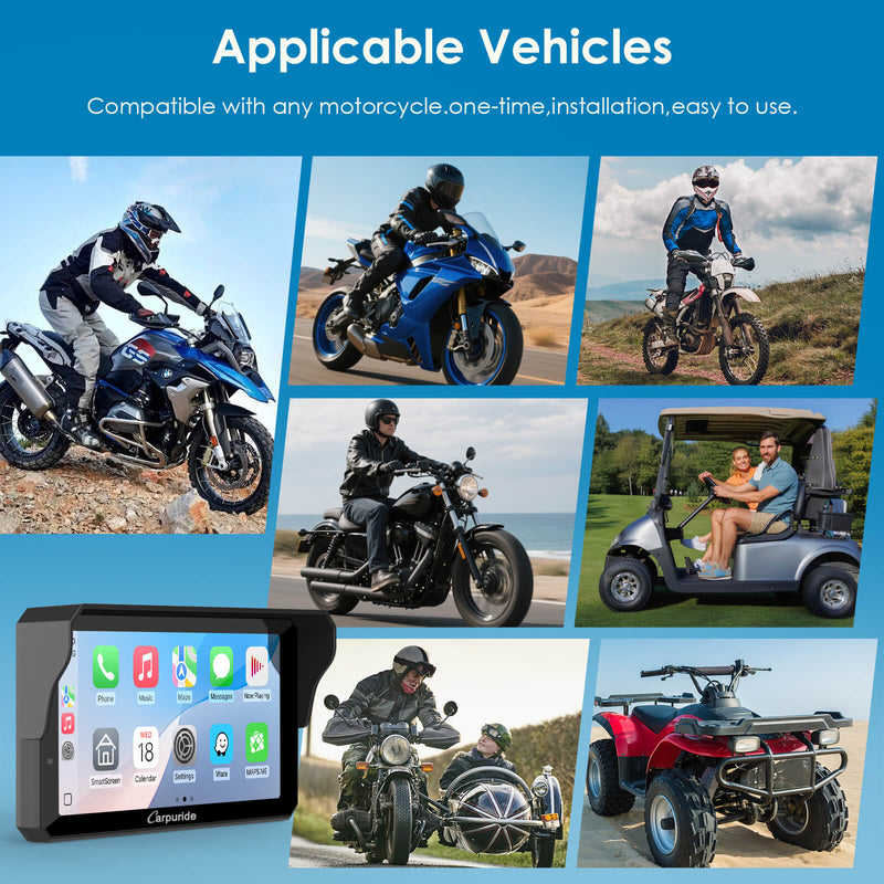 Pre-Order: Carpuride W602S Pro– Plug-and-Play Motorcycle Stereo with Easy-Mount & Removal Bracket, Styled Like a Navigation Bracket