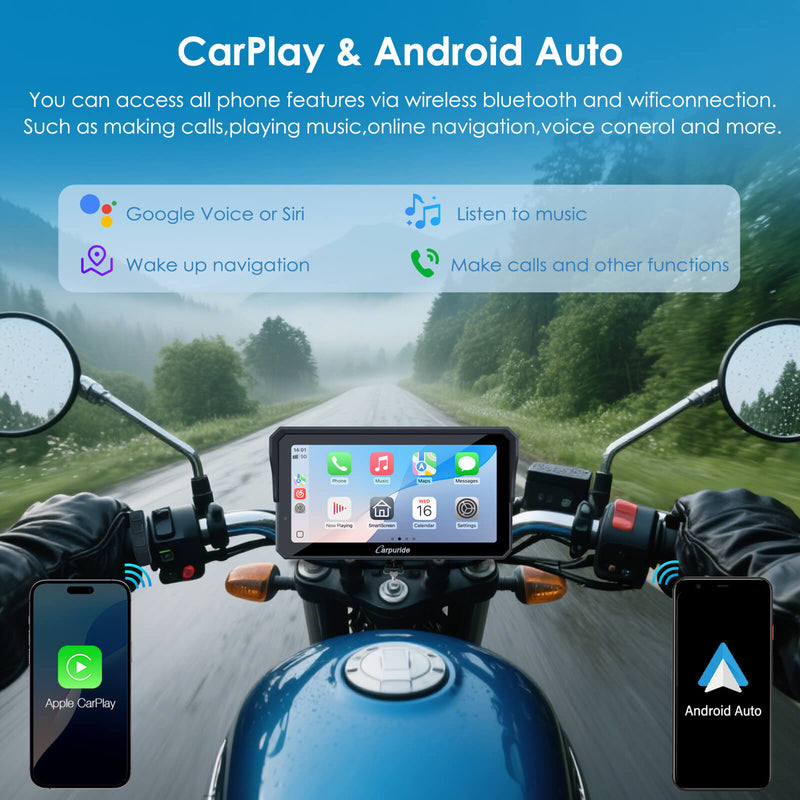 Pre-Order: Carpuride W602S Pro– Plug-and-Play Motorcycle Stereo with Easy-Mount & Removal Bracket, Styled Like a Navigation Bracket
