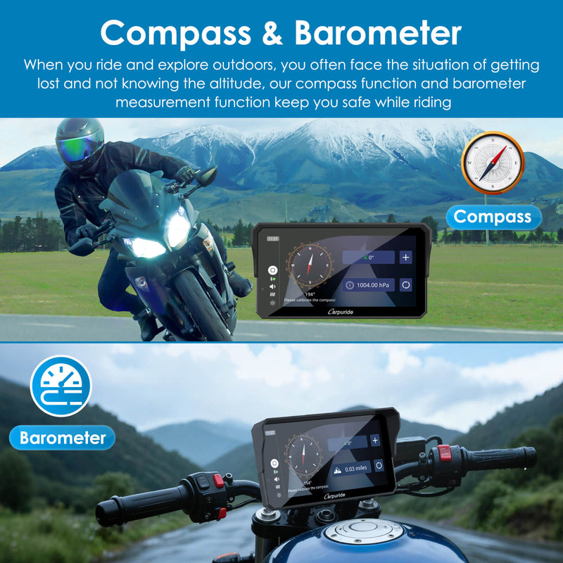 Pre-Order: Carpuride W602S Pro– Plug-and-Play Motorcycle Stereo with Easy-Mount & Removal Bracket, Styled Like a Navigation Bracket