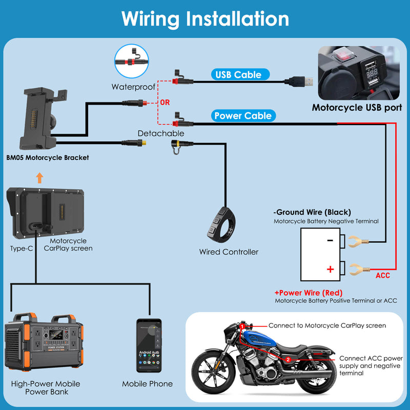 Pre-Order: Carpuride W602S Pro– Plug-and-Play Motorcycle Stereo with Easy-Mount & Removal Bracket, Styled Like a Navigation Bracket