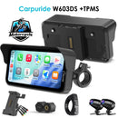 Carpuride W603DS with Optional TPMS | 6-Inch Motorcycle CarPlay | Plug-and-Play BM05 Bracket | Dual Cameras