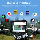 Carpuride W702S Plus Wireless Portable Motorcycle Stereo | Plug-and-Play BM05 Bracket | Install Apps | Built-in GPS | Dual Cameras