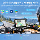 Carpuride W702S Plus Wireless Portable Motorcycle Stereo | Plug-and-Play BM05 Bracket | Install Apps | Built-in GPS | Dual Cameras