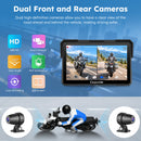 Carpuride W702S Plus Wireless Portable Motorcycle Stereo | Plug-and-Play BM05 Bracket | Install Apps | Built-in GPS | Dual Cameras