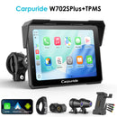 Carpuride W702S Plus Wireless Portable Motorcycle Stereo | Plug-and-Play BM05 Bracket | Install Apps | Built-in GPS | Dual Cameras