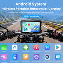 Carpuride W702S Plus Wireless Portable Motorcycle Stereo | Plug-and-Play BM05 Bracket | Install Apps | Built-in GPS | Dual Cameras