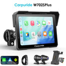 Carpuride W702S Plus Wireless Portable Motorcycle Stereo | Plug-and-Play BM05 Bracket | Install Apps | Built-in GPS | Dual Cameras