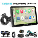 Carpuride W712D with TPMS Option | Rotatable Motorcycle Stereo with GPS Navigation & Dash Cam