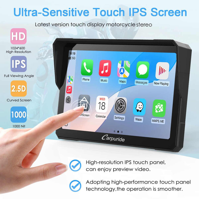 high resolution 7 inch touch ips screen for harley davidson motorcycle