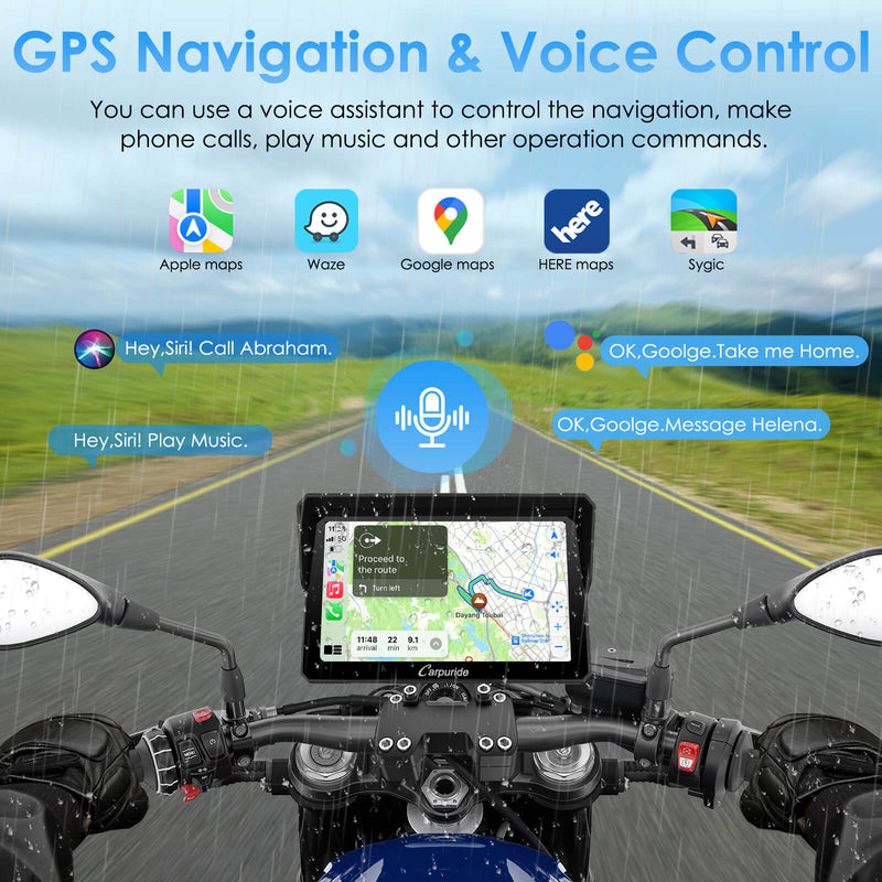 gps navigation and voice control used on harley davidson motorcycle