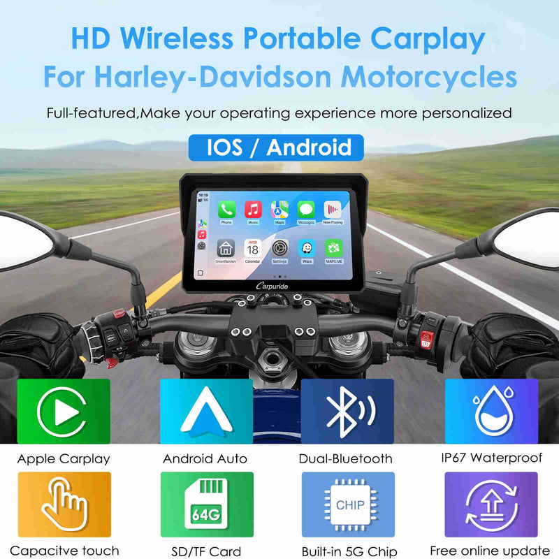 wireless apple and android auto carplay for harley davidson motorcycles