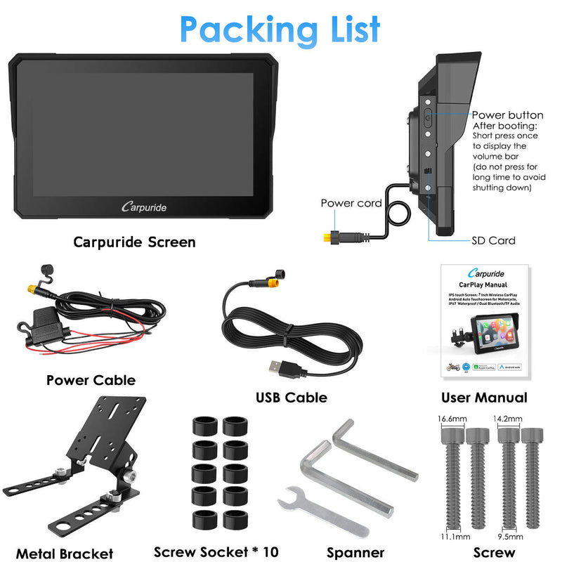 Carpuride Harley 702 packing list