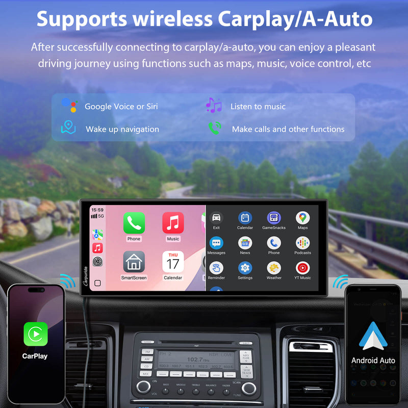 CARPURIDE W125P Portable Wireless Car Stereo, Support Install Pre-inst