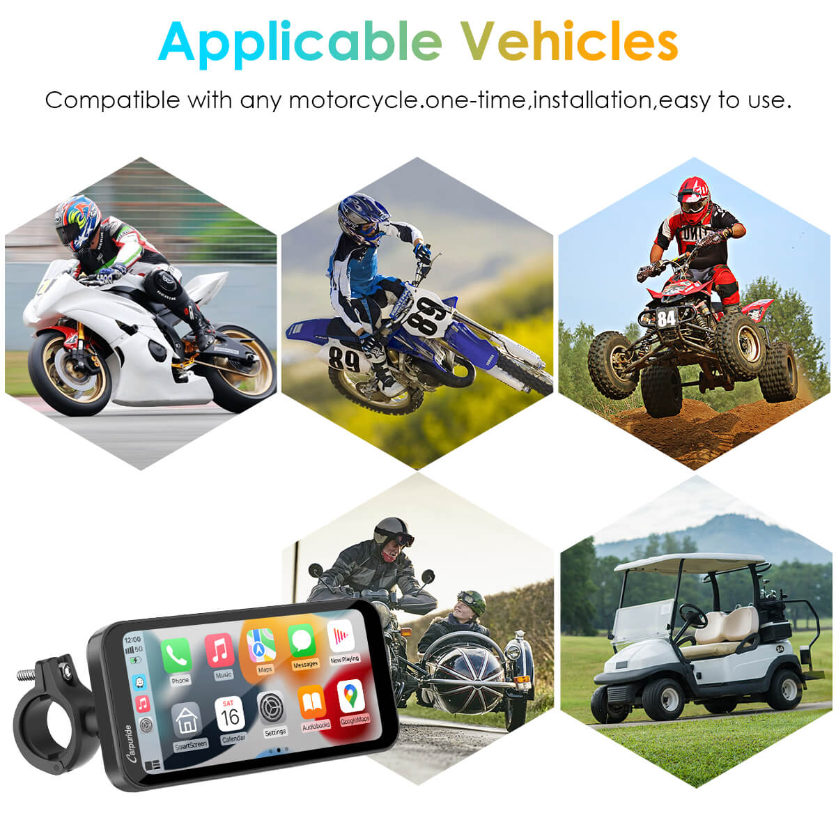 Water Motorcycle Radio | Motorcycle Apple CarPlay Portable | W603